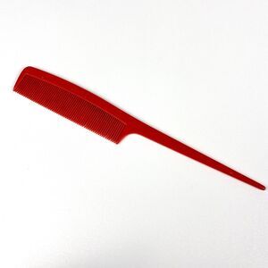 GOODY 1980s VTG Comb Unbreakable Rat Tail Teasing Hair Disco Retro 8" USA Red